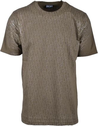 Diesel Katoenen T-shirt - Heren - T-shirts - Groen - M - Katoen - Tops
