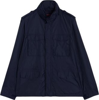 Aspesi Marine Mini Field Jas - Heren - Zomerjassen - Blauw - S - Nylon - Jassen