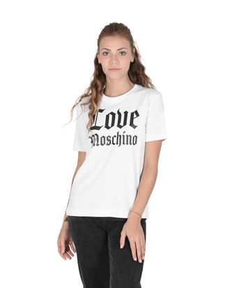 Love Moschino Womens T-Shirt - White Cotton - Size EU 40 (Womens)