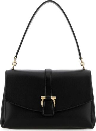 Ferragamo Black Leather Shoulder Bag