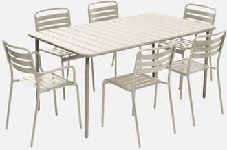 Sweeek Mesa De Jard&iacute;n De Metal 2 Sillones 4 Sillas