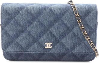 Chanel Borsa a tracolla CC in denim con catena 2021-2025 - Blu