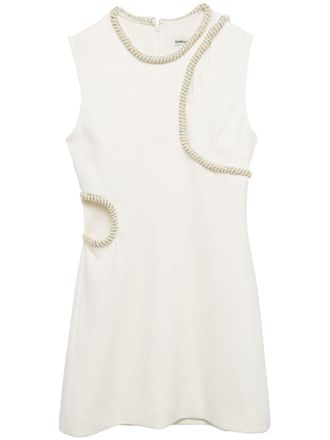 SIMKHAI Kat crystal-embellished sleeveless dress - White