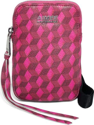 Aim&eacute;e KESTENBERG Capri Quilted Leather Crossbody Phone Bag in Magenta Diamond at Nordstrom Rack