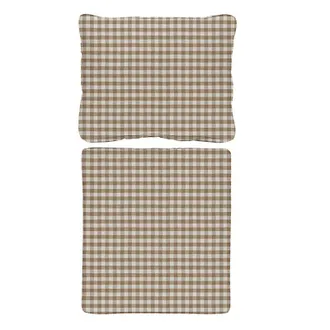Ballard Designs Replacement Seat and Back Cushion Set with Zipper - 25x47.5 - Box Edge, Gale Gingham Fawn - Ballard Designs