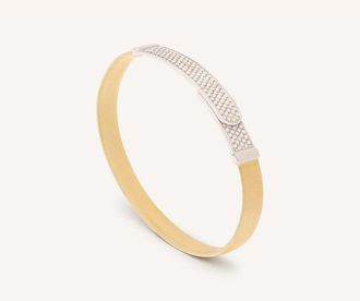 Marco Bicego 18K Yellow Gold Coil and Diamond Pave Large Bangle Bracelet SG44_B1_YW_M5