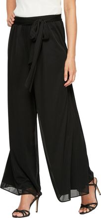 Alex Evenings Womens Wide Leg Chiffon Dress Pant for Mother of The Bride, Elegant Party Outfit (Petite and Regular Sizes), Black, XL