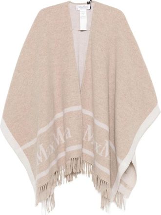 Max Mara Hilde Logo-intarsia Fringed Cape