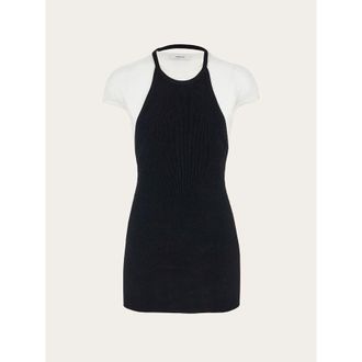 Ferragamo WomenS Black Ribbed Knit Sweater, Size L