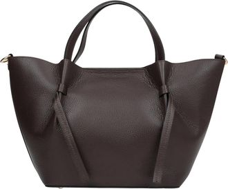 Estro & Luminara Bootvormige Handtas - Dames - Shoppers - Bruin - ONE Size - Leer - Tassen
