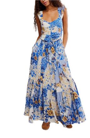 Free People Sasha Floral Mesh Midi Dress in Porcelain Combo at Nordstrom, Size X-Small