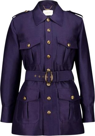 Zimmermann Hypnotic Utility Jacket - Dames - Zomerjassen - Blauw - S - Wol - Jassen