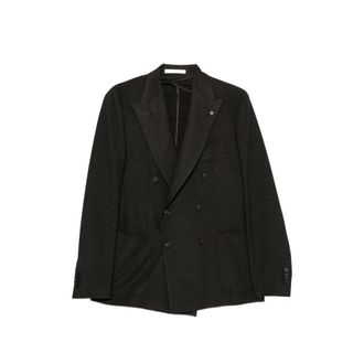 Tagliatore Double-breasted Chevron-weave Blazer