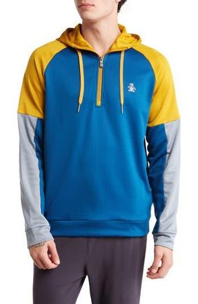 Original Penguin Colorblock Long Sleeve Crossover Hoodie in Blueberry Pancake at Nordstrom Rack, Size X-Large