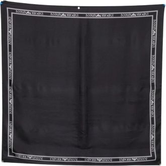Emporio Armani Scarves - Dames - Zijden sjaals - Zwart - ONE Size - Accessoires