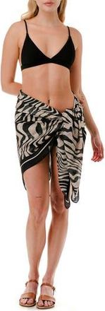Nicole Miller Zebra Print Sarong in Black at Nordstrom Rack
