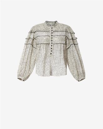 Isabel Marant Blouse Doane - Femme - &Eacute;cru Et Noir - Taille 34 - Marant &Eacute;toile