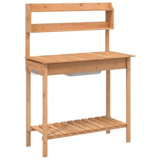 vidaXL Mesa Para Macetas Con Fregadero Madera Abeto 147,5x44x139,5 Cm Vidaxl