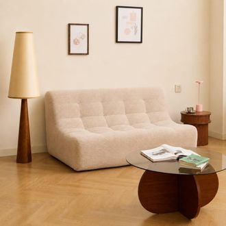 Nordlys Sof&aacute; banqueta 2 plazas en tejido beige