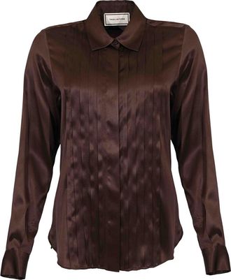 Tagliatore Natalee Shirt In Pleated Stretch Silk