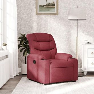 vidaXL Sill&oacute;n Reclinable De Tela Rojo Tinto Vidaxl