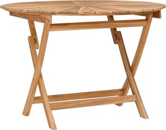 vidaXL Mesa De Jard&iacute;n Plegable Natural &Oslash; 110 X 75 Cm Vidaxl
