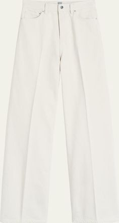 Toteme High-Rise Straight-Leg Press-Creased Denim Jeans