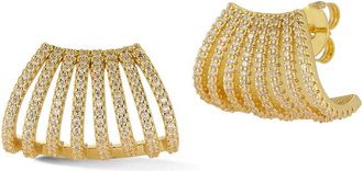 Chloe and Madison Chloe And Madison Jewelry 18K Plated Cz Fancy Cage Earrings