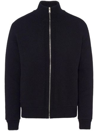 Prada triangle-logo wool-cashmere cardigan - Black