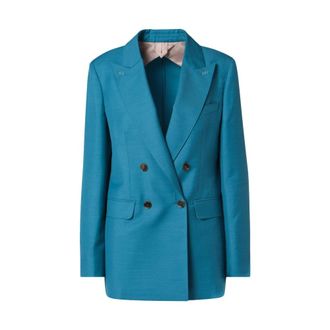 Max Mara Dames, Jassen, Blauw, Maat: XS Zijde