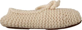 Dolce & Gabbana Elegante Wool Knit Ballerinas - Dames - Ballerinas - Wit - 39 EU - Wol - Schoenen