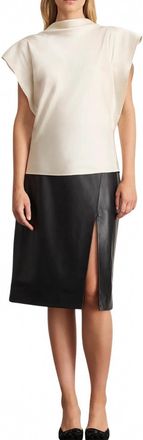 Tanya Taylor Amance Leather Skirt In Black