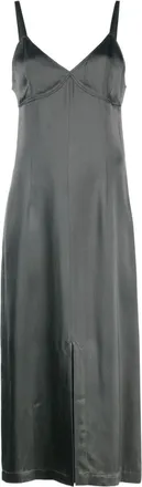 Toteme satin slip midi dress - women - Viscose - 32 - Green