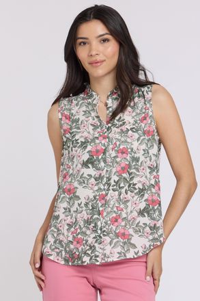 NYDJ Mouwloze Blouse met Rimpelnek