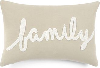 Triangle Home Fashions Lush Decor Family Chenille Embroidery Script Cotton Decorative Pillow