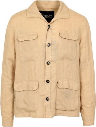 Herno Heren, Jassen, Beige, Maat: XL Linnen