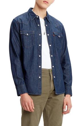 Levi's Levis Premium Barstow Standard Fit Denim Western Shirt in Western Edition at Nordstrom, Size Xx-Large
