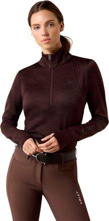 Ariat Womens Team EQ 1/2 Zip Pullover Top Long Sleeve in Chocolate Plum, Size 2X-Large, by Ariat