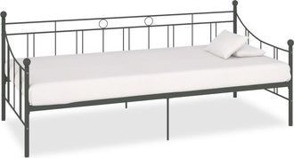 vidaXL Estructura De Cama Sin Colch&oacute;n Metal Gris 90x200 Cm Vidaxl