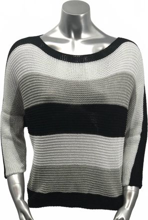 M Made in Italy Womens Caryl Sweater In Black, White, Gray