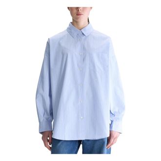 Bellerose Giorgia Gestreept Poplin Overhemd - Dames - Blouses & Shirts - Blauw - Maat: 2Xs/Xs Katoen