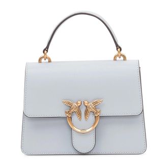 Pinko Mini Love Bag One Top Handle - Dames - Handtassen - Blauw - ONE Size - Katoen - Tassen
