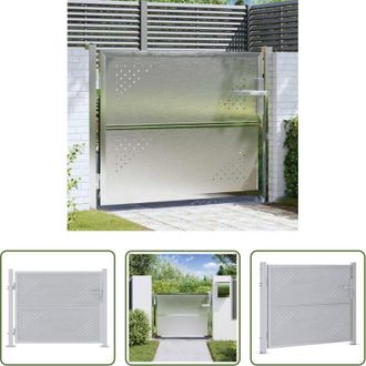 vidaXL Cancello in acciaio inossidabile - Cancello da giardino Argento 85 x 70 cm Acciaio inossidabile