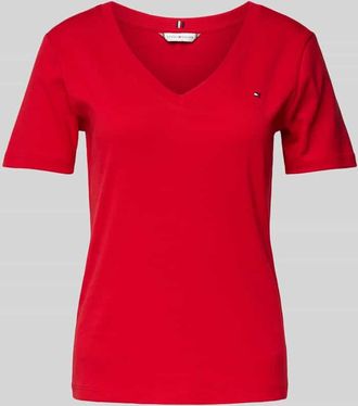 Tommy Hilfiger Slim Fit T-Shirt mit V-Ausschnitt Modell CODY in Rot, Gr&ouml;&szlig;e XXL