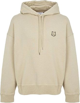 Maison Kitsun&eacute; Felpa - Heren - Hoodies - Beige - L - Hoodies & sweatvesten
