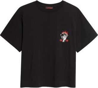 LU&rsquo;U DAN Blacklisted Boxy Graphic T-Shirt in Soft Black at Nordstrom, Size X-Large
