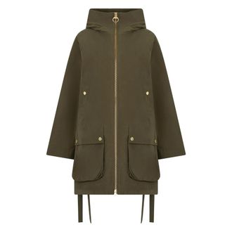 Barbour Parkas, female, Green, Size: S Waxed Cotton Long Jacket