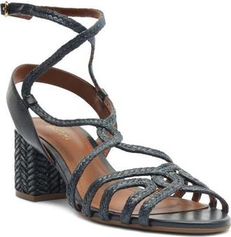 Arezzo Aria Ankle Strap Sandal in Petroleo/Navy Nautical at Nordstrom, Size 6.5