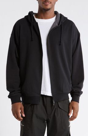 Yohji Yamamoto F1 Graphic Front Zip Hoodie in Black at Nordstrom, Size Xx-Large