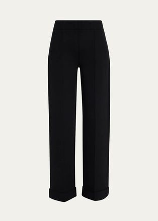 Lafayette 148 New York Thomas Cuffed Pintuck Straight-Leg Pants